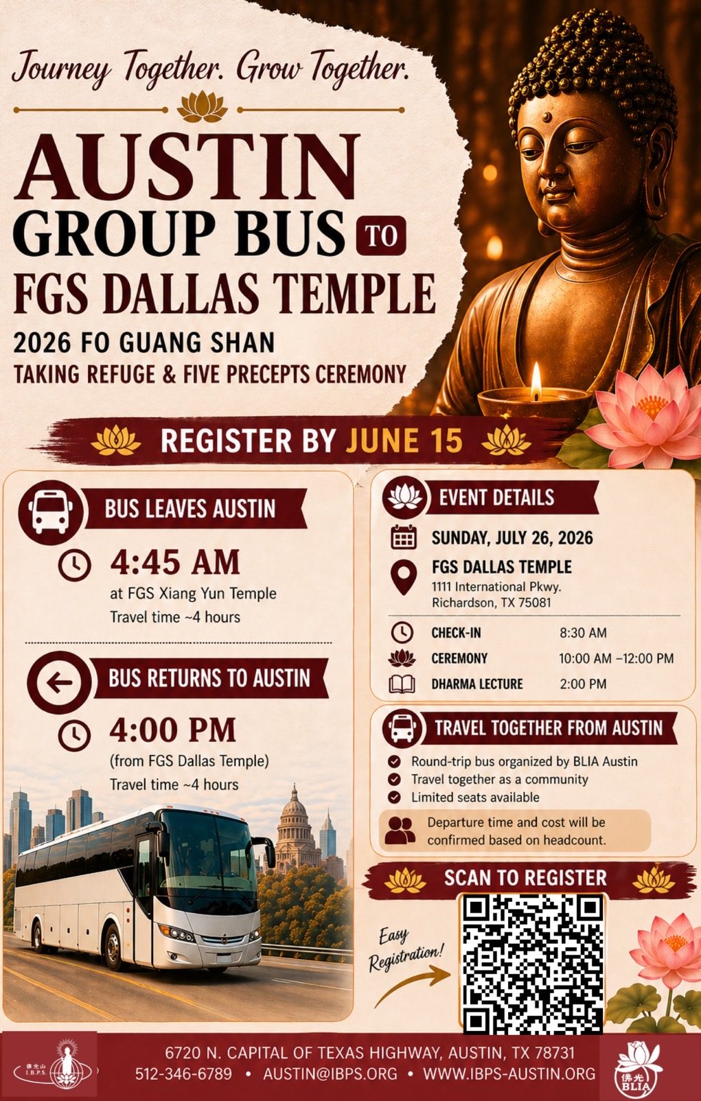 Austin Group Bus to FGS Dallas Temple