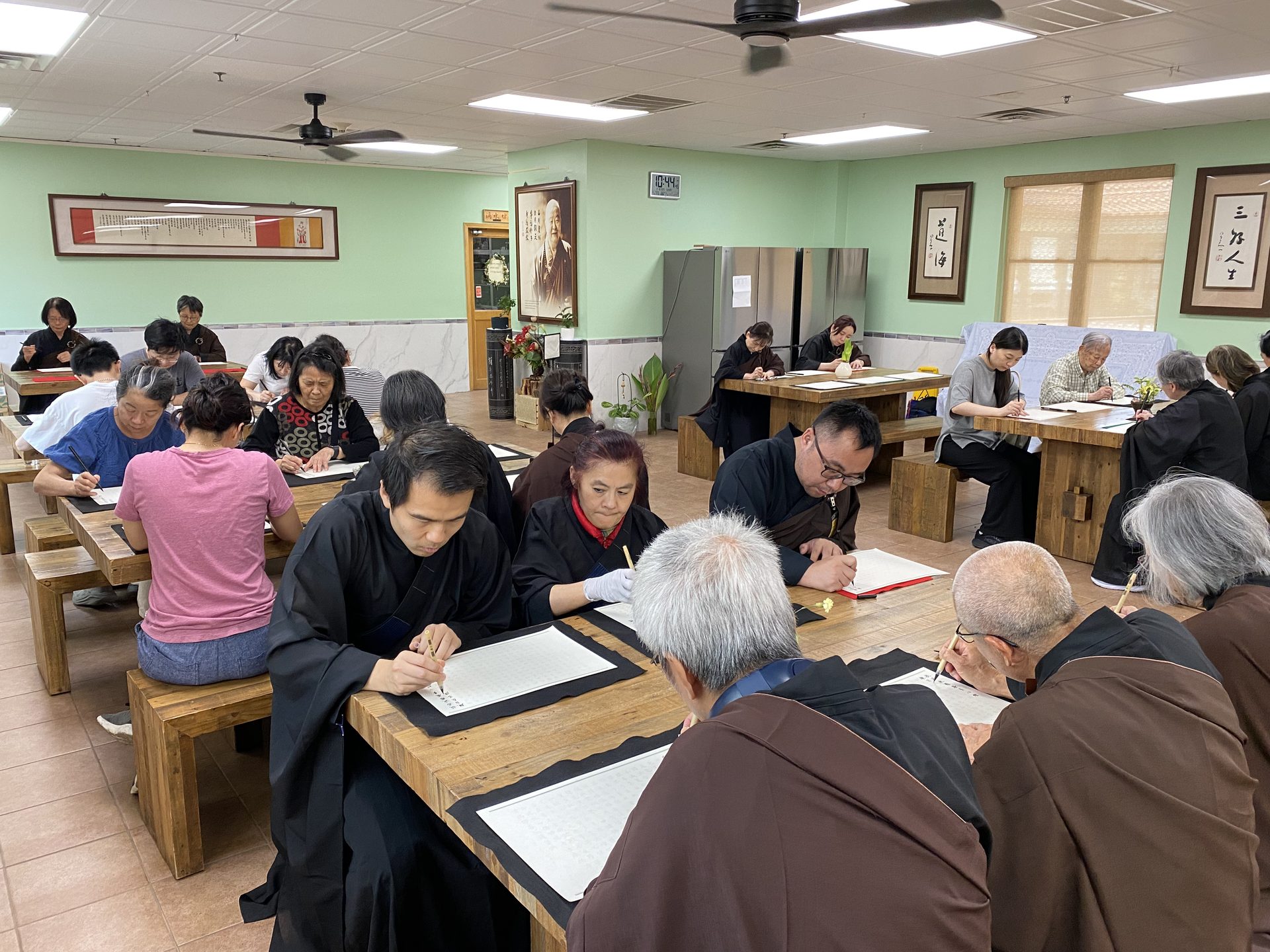 Scripture Transcription Practice at Xiang Yun Temple: Monastics and Devotees Gather to Reflect on Dependent Origination